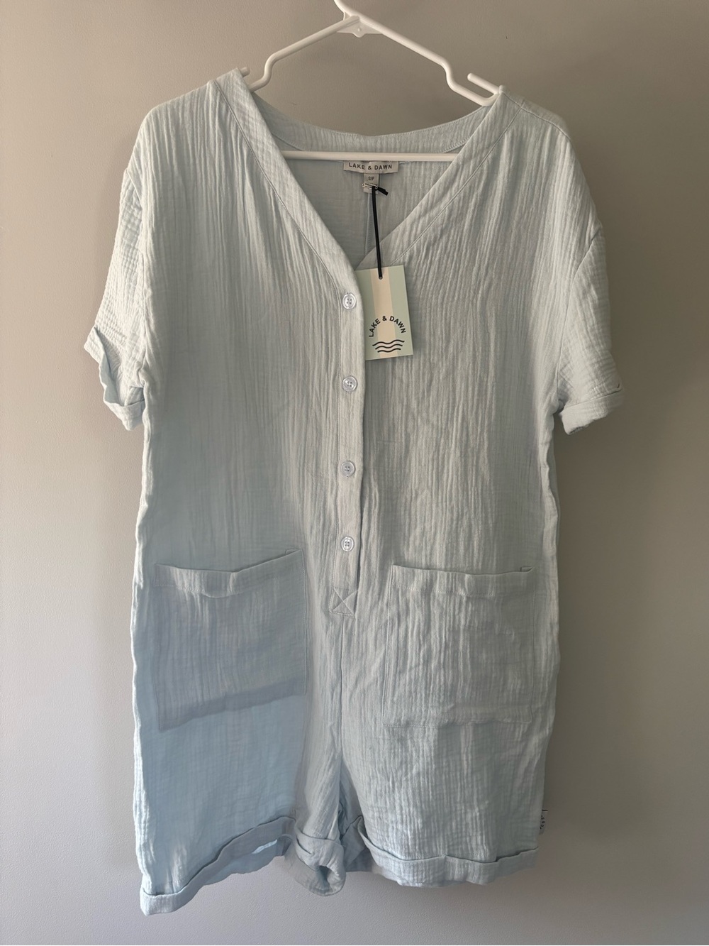 Lake & Dawn Light Blue Cotton Romper
